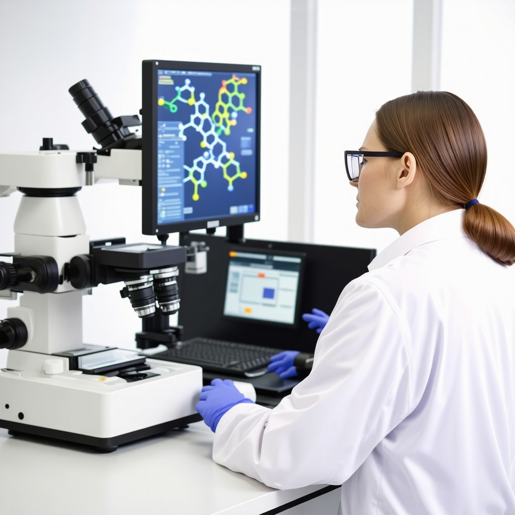 Laboratory with advanced hormone testing equipment and digital hormone molecular models
