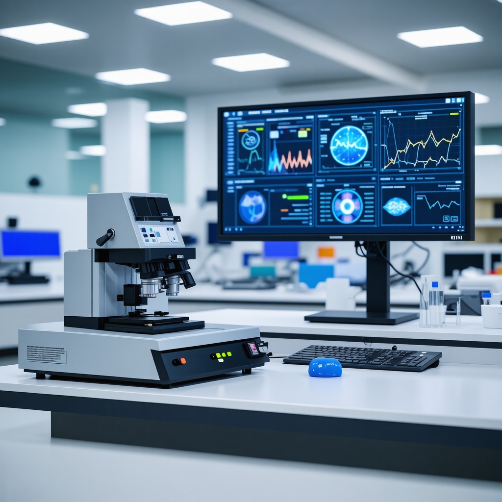 Laboratory equipment displaying hormone biomarker and genomic data for precision hormone therapy