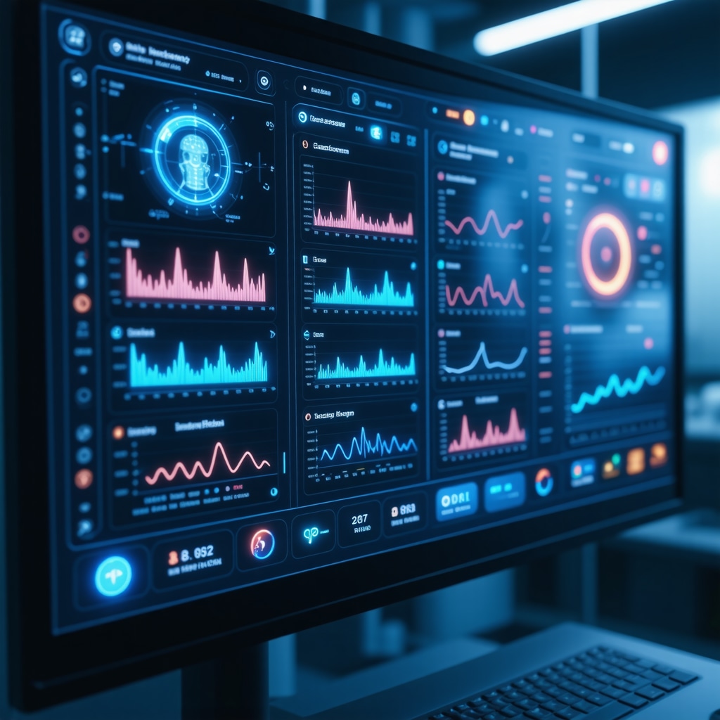 Digital dashboard showing real-time hormone levels and patient data in clinical environment