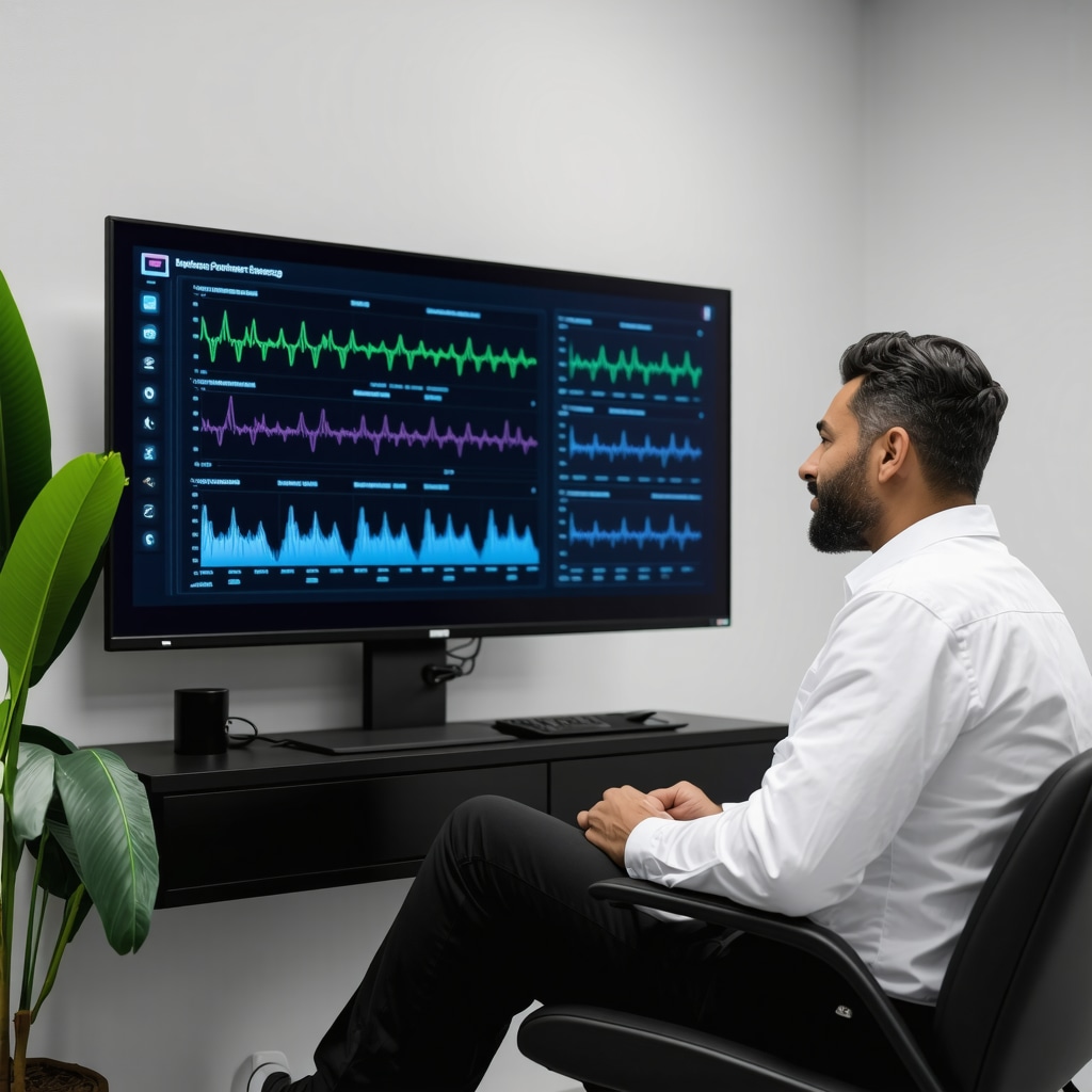 Clinician and patient reviewing advanced hormone diagnostics and personalized testosterone therapy options on a digital interface