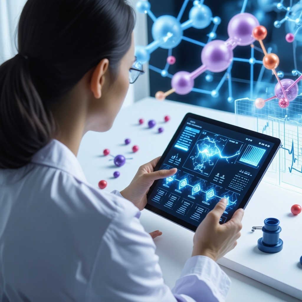 Patient using a digital app for hormone monitoring with molecular hormone and genetic data visuals