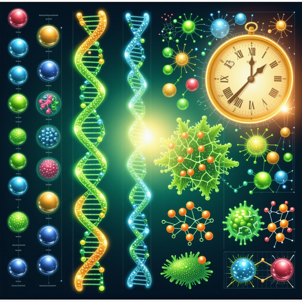 Diagram showing epigenetics, nutraceuticals, chronobiology, and advanced diagnostics in hormone therapy