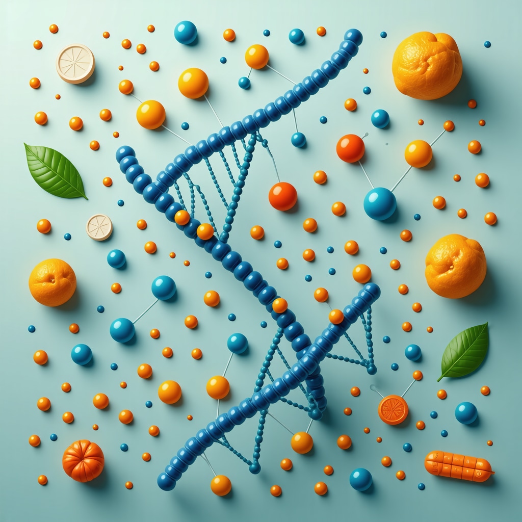 Visual representation of genetic and hormonal interactions influenced by lifestyle factors