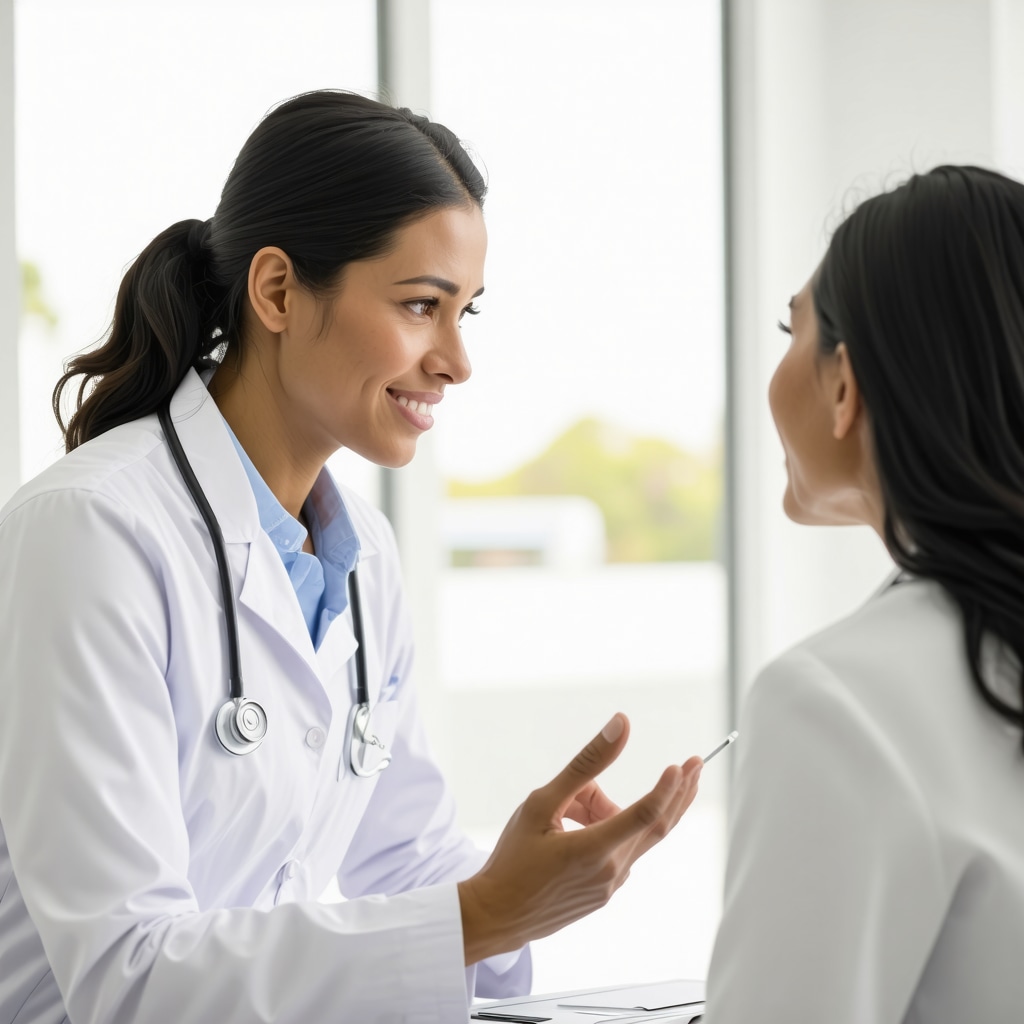 Healthcare provider reviewing genetic data with patient for personalized hormone replacement therapy in San Diego