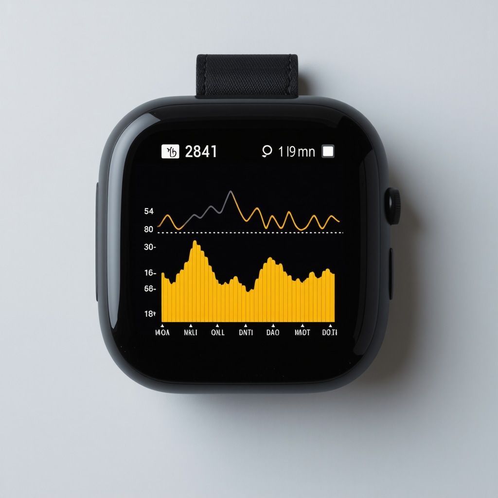 Advanced wearable biosensor displaying real-time hormone levels and analytics