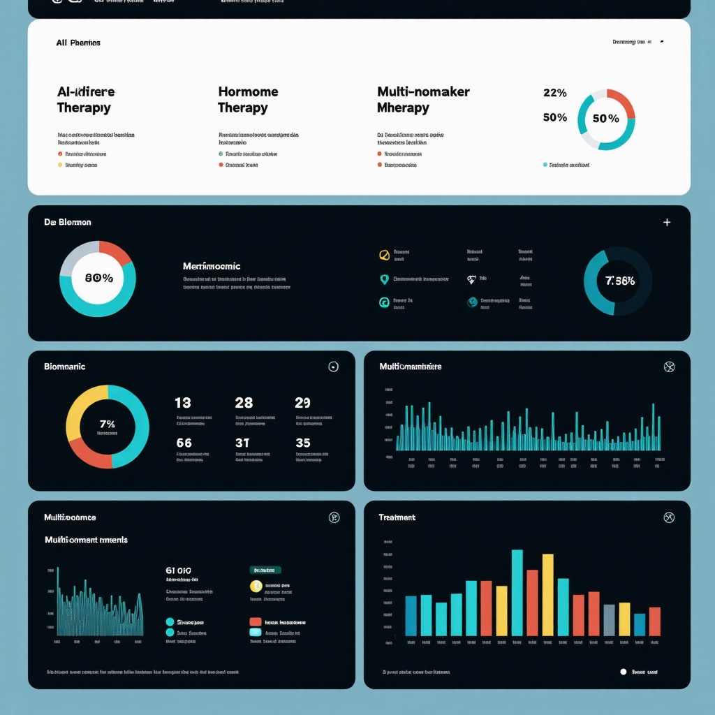 Digital interface displaying AI analytics and biomarker data for personalized hormone therapy