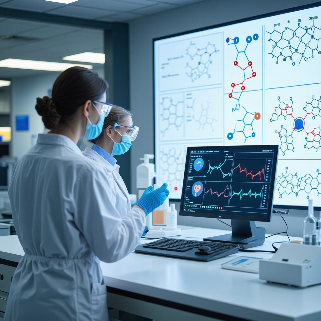 Lab equipment analyzing hormone biomarkers for personalized BHRT duration