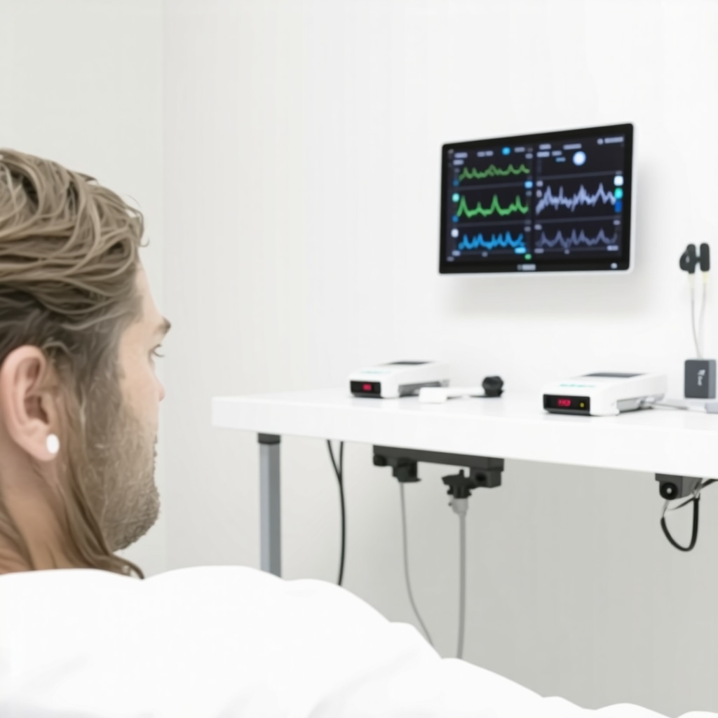 Patient wearing a wearable biosensor device for hormone monitoring in a clinical setting