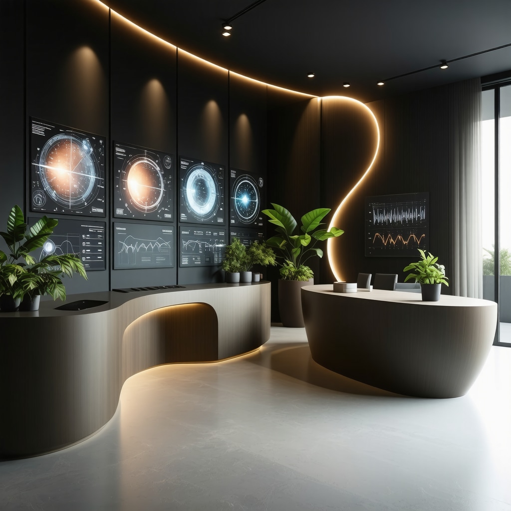 Advanced hormone optimization clinic using AI and epigenetic data with botanical and circadian visual elements