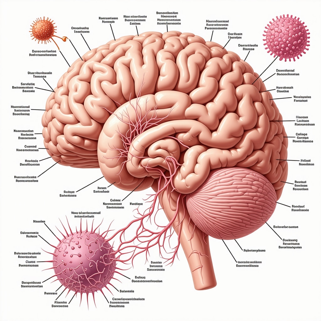 Illustration of gut microbiome interacting with brain neurotransmitters and hormones affecting menopause mood swings