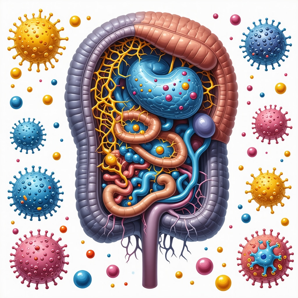 Diagram showing gut microbiome enzymatic activity affecting hormone metabolism and enterohepatic recycling