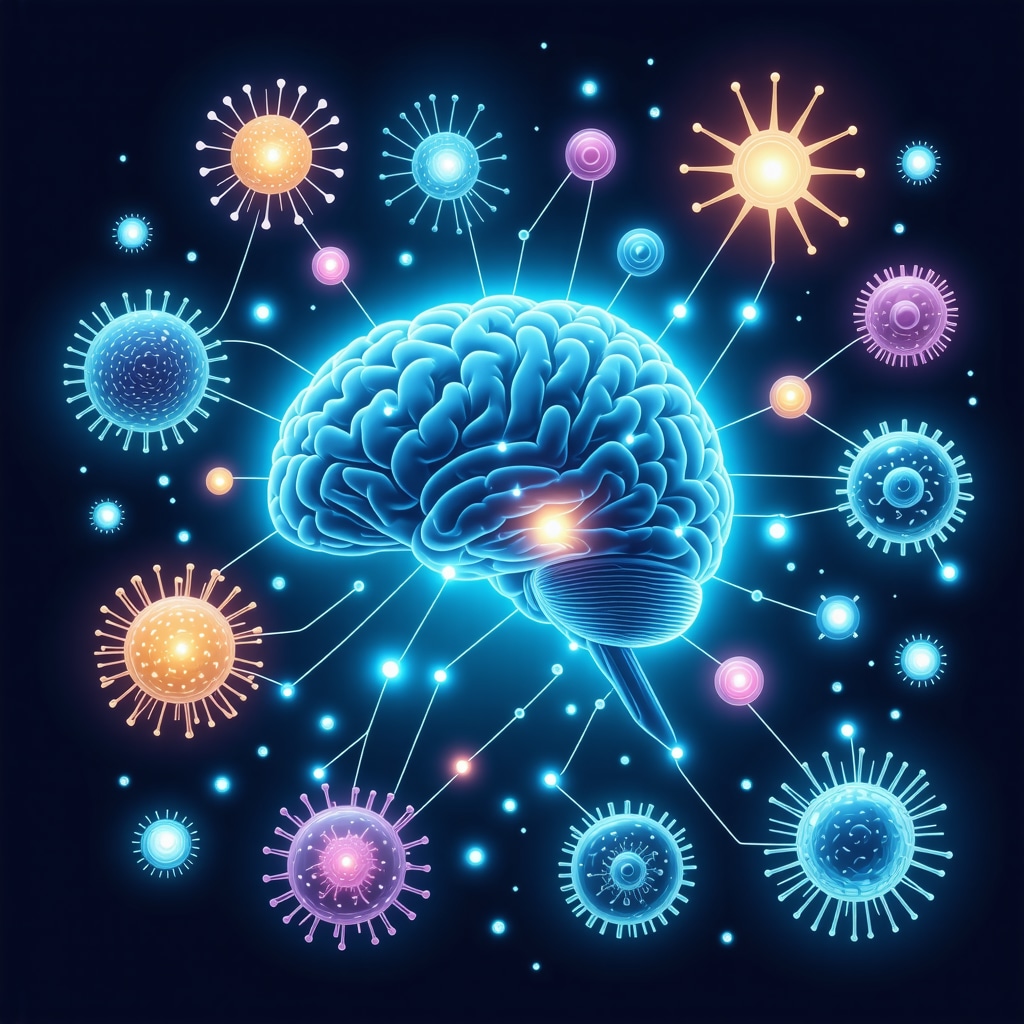 Conceptual image depicting epigenetic, neuroendocrine, and gut microbiome interactions in testosterone optimization