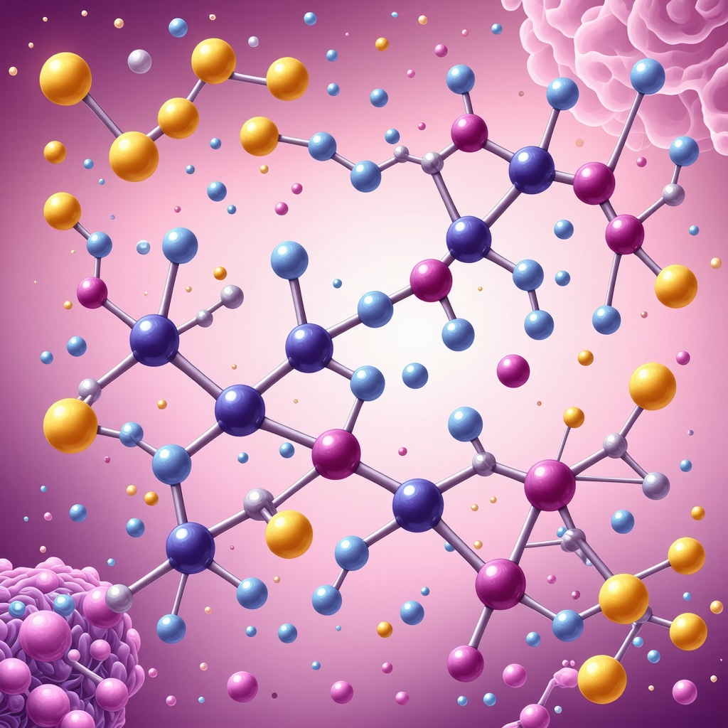Illustration of hormone receptors and metabolites showing molecular mechanisms related to cancer risk