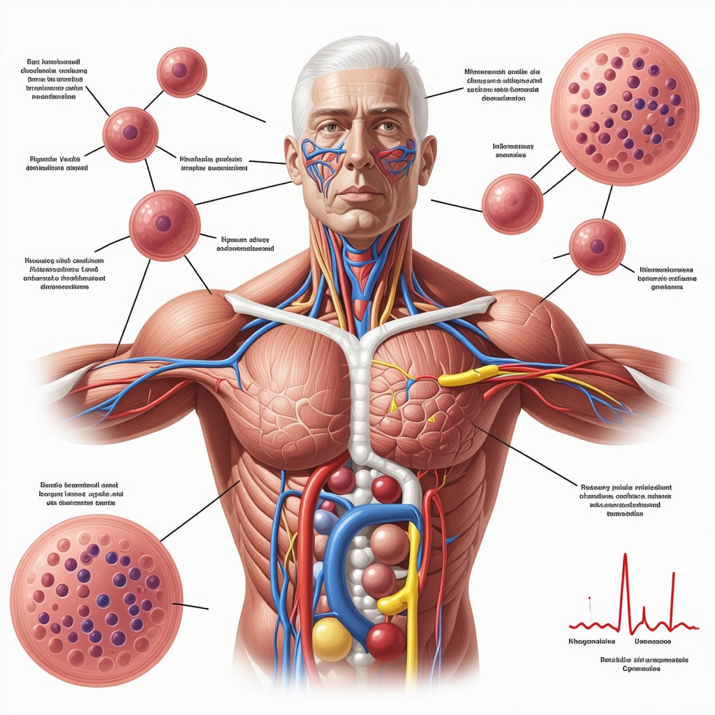 Anatomical and molecular illustration of HPG axis showing inflammatory cytokines affecting testosterone production in Leydig cells
