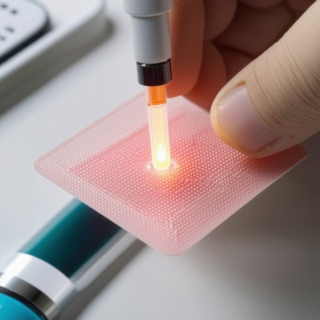 Illustration of a nanotechnology-driven smart hormone delivery system with real-time biosensor monitoring
