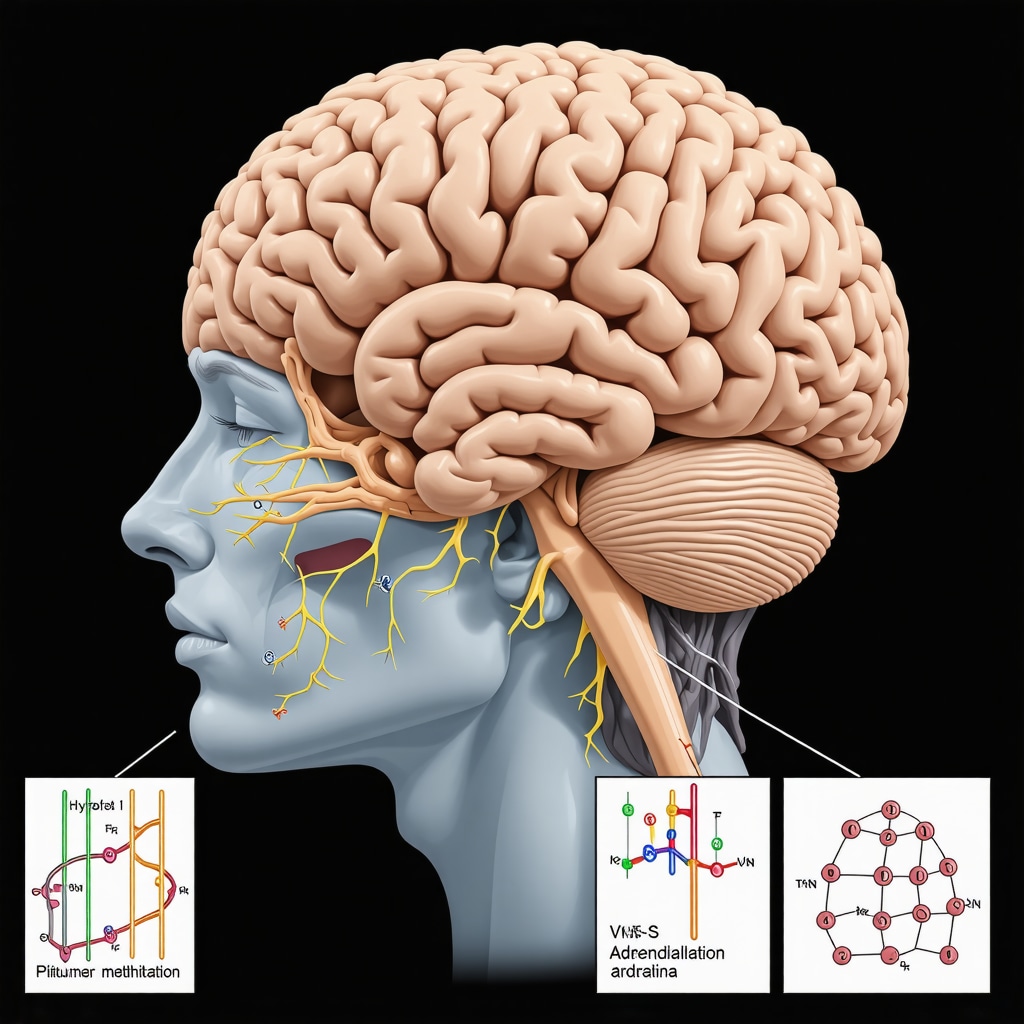 Illustration showing neuroendocrine circuits and epigenetic molecular markers relevant to hormone regulation