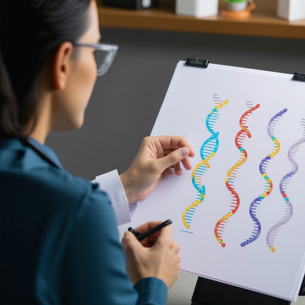 Healthcare provider discussing epigenetic hormone test results with patient in a modern clinic setting