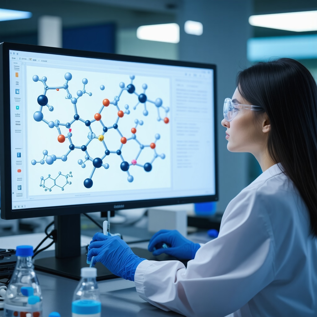 Clinician analyzing pharmacogenomic data for personalized bioidentical hormone replacement therapy