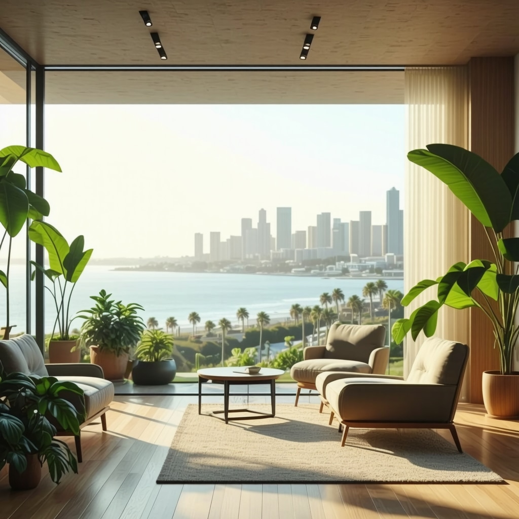 Modern hormone therapy clinic in San Diego using AI diagnostics and detox protocols with coastal city backdrop