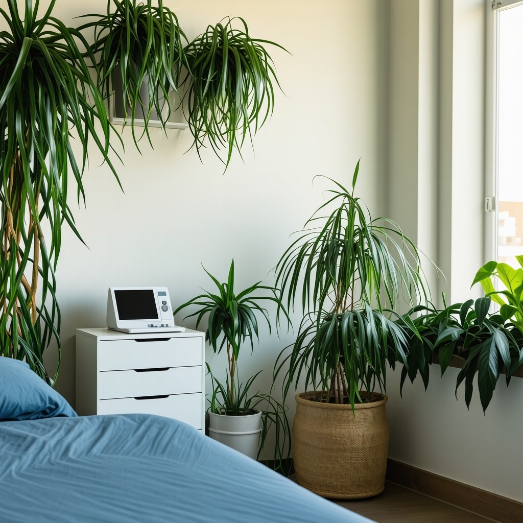 Sunlit clinic room with medical equipment and greenery representing hormone therapy