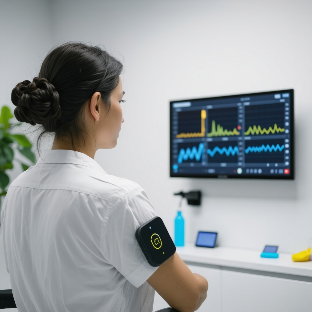 Patient wearing wearable biosensors with digital monitoring for hormone therapy recovery
